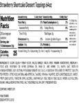 100STRWSHRT4 -TOPPING STRAWBERRY SHORTCAKE 4 LB. Nutrition 100STRWSHRT4 -TOPPING STRAWBERRY SHORTCAKE 4 LB. Nutrition