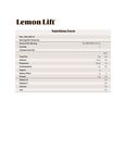 Nutrition Sheet