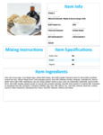 Nutrition Sheet
