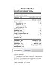 Nutrition Sheet