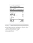 Nutrition Sheet