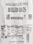 Bob's Red Mill Extra Thick Rolled Oats 50 lb Nutrition Info