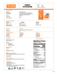 TCHO Real Fudgy 70% Dark Chocolate spec sheet TCHO Real Fudgy 70% Dark Chocolate spec sheet