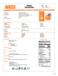 TCHO Sweet & Sassy 66% Dark Chocolate spec sheet