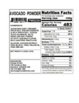 POWDER BUBBLE TEA AVOCADO nutrition