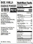 POWDER BUBBLE TEA CONDENSED VANILLA nutrition