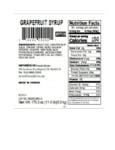 SYRUP CONC GRAPEFRUIT nutrition SYRUP CONC GRAPEFRUIT nutrition