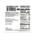 SYRUP CONC RASPBERRRY nutrition