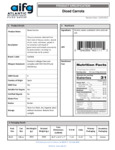 700160 Diced Carrots Spec Sheet