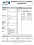 700900 Sliced Green Olives Spec Sheet