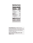 CANDY BAR DARK CHOCOLATE 85% nutrition