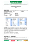 Oringer Espresso Hard Serve Ice Cream Flavoring Nutrition Information