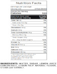 Vitality Lemonade Concentrate Nutrition