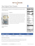 878KTC700274_New England Clam Chowder nutrition 878KTC700274_New England Clam Chowder nutrition