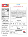 Rico Ham Croquette Nutrition