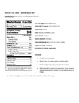 Bossen Aloe Vera in Syrup Nutrition Information