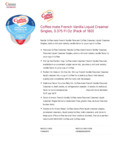 CREAMER FRENCH VANILLA 180 CT COFFEE MATE Nutrition