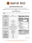 David Rio Super Blends Turmeric Latte Nutritional Information