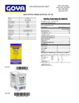 GOYA 3 Liter Extra Virgin Olive Oil Nutrition Information