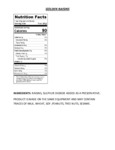 Golden Raisins Nutrition Information Golden Raisins Nutrition Information