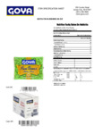 GOYA FAVA BEANS 28 OZ Nutrition