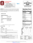 G.S. Gelato Tiramisu Gelato Nutrition Information