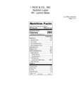 I. Rice 1 Gallon Lemon Water Ice Base Nutrition