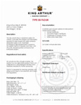 King Arthur Type 00 Flour Nutrition King Arthur Type 00 Flour Nutrition