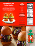King's Hawaiian Sweet Sliced Slider Rolls 9 Pack Spec Sheet