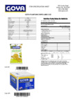 GOYA 5 oz. Lime Plantain Chips Nutrition Information