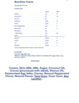 Tillamook Mint Chocolate Chip Nutrition