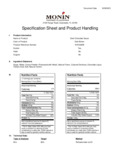 Monin Dark Chocolate Flavoring Sauce Nutrition