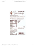 Monin Granny Smith Apple Nutrition