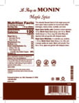 Monin Maple Spice Nutrition