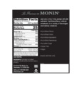 Monin 375 mL Oak Barrel Concentrated Flavor Nutrition Information Monin 375 mL Oak Barrel Concentrated Flavor Nutrition Information