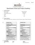 Monin Sugar Free Almond Flavoring Syrup Nutrition
