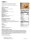 Original Bagel 4.5 oz Chocolate Chip 876OB97120 Nutrition Label