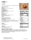 Original Bagel 4.5 oz Garlic 876OB97107 Nutrition Label