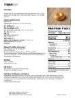 Original Bagel 4.5 oz Plain 876OB97101 Nutrition Label Original Bagel 4.5 oz Plain 876OB97101 Nutrition Label