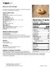 Original Bagel 4.5 oz Wheat Bran 876OB97148 Nutrition Label