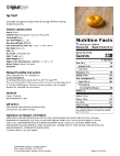 Original Bagel Egg 876OB97110 Nutrition Label