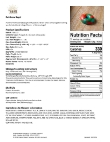 Original Bagel Rainbow 876OB91152 and 876OB91152F Nutrition Label