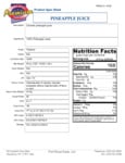 103JUCPINEAPP Nutrition Sheet 103JUCPINEAPP Nutrition Sheet