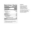 White Toque Plain Churro Nutrition