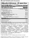 The Konery Red Velvet Waffle Cones Nutrition The Konery Red Velvet Waffle Cones Nutrition