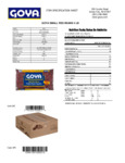 GOYA 4 lb. Small Red Beans Nutrition Information GOYA 4 lb. Small Red Beans Nutrition Information