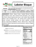 Spring Glen Lobster Bisque Nutrition Information