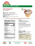 Suncup Juice Apple 4 oz cup Nutrition
