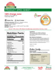 Suncup Juice Orange 4 oz cup Nutrition