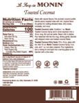 Monin Toasted Coconut Nutrition Monin Toasted Coconut Nutrition